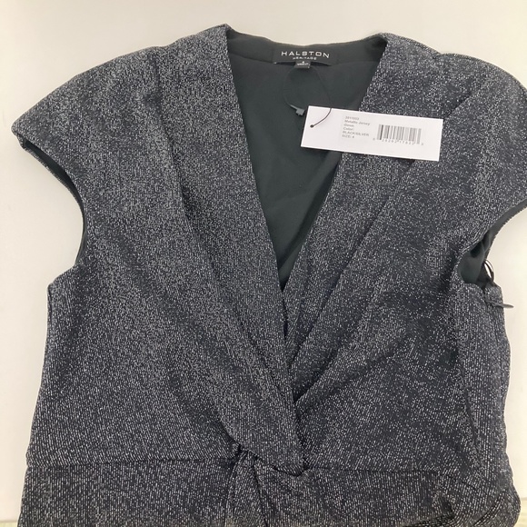 Halston Heritage Women's A-line Metallic Gown - Picture 3 of 6